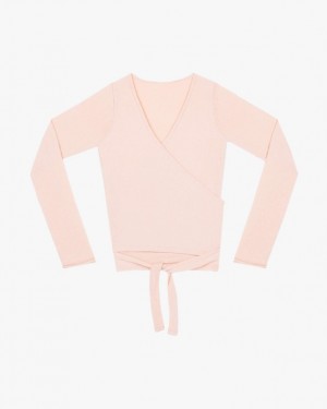 Pink Repetto Wrap-over Women's Long Sleeve | PH-6738-MXLUP